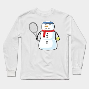 Funny Christmas Tennis Snowman Long Sleeve T-Shirt